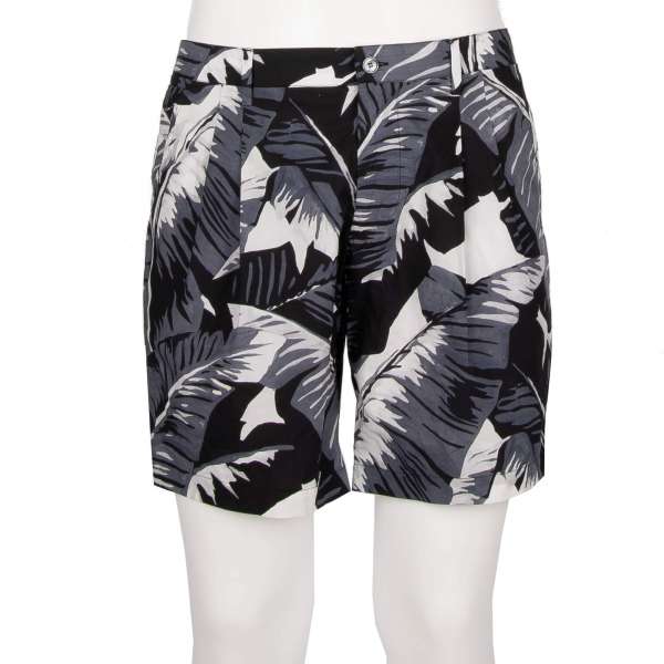 Erweiterbare Badeshorts / Badehose mit Blumen Print, Innenslip und Taschen von DOLCE & GABBANA Beachwear