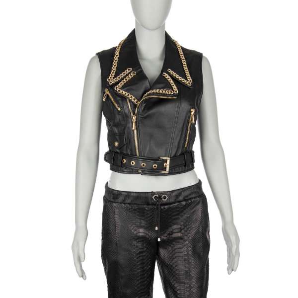Short leather deals vest