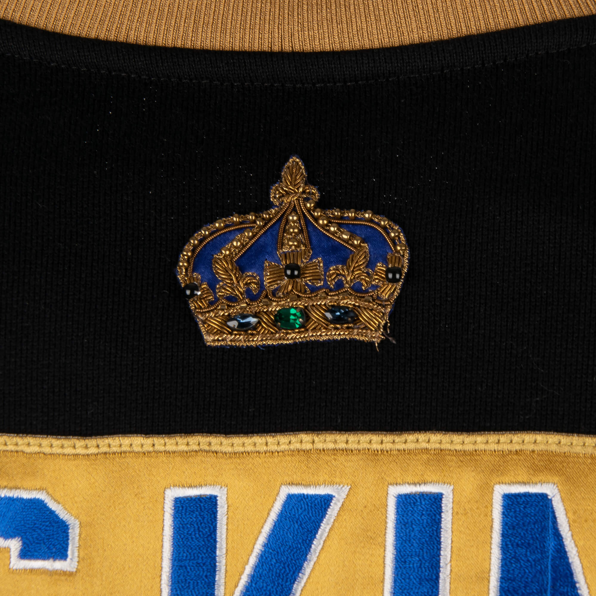 DOLCE & GABBANA Shirt Black GOLD Logo Crown King Slim Formal 39 / US15.5 /S  $800