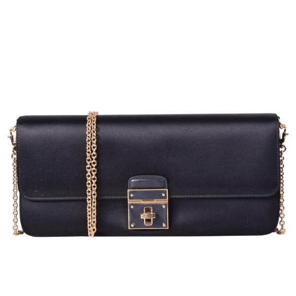 Schultertasche / Clutch in Baguette Form aus Seide von DOLCE & GABBANA Black Label