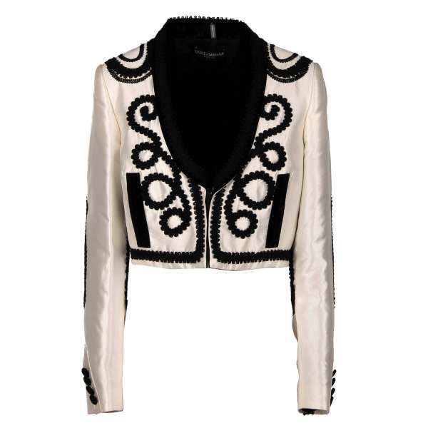 Embroidered spanisch torero style jacket / blazer made of silk and velvet by DOLCE & GABBANA