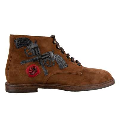 Guns Rose Suede Leather Boots Shoes MARSALA Brown