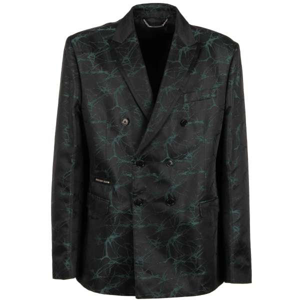 Floral Printed Blazer SIN with contrast reverse and logo in front by PHILIPP PLEIN