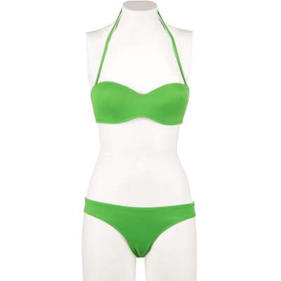 Gefütterter Bandeau Bikini mit Logo Grün S
