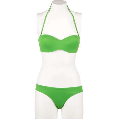 Gefütterter Bandeau Bikini mit Logo Grün S
