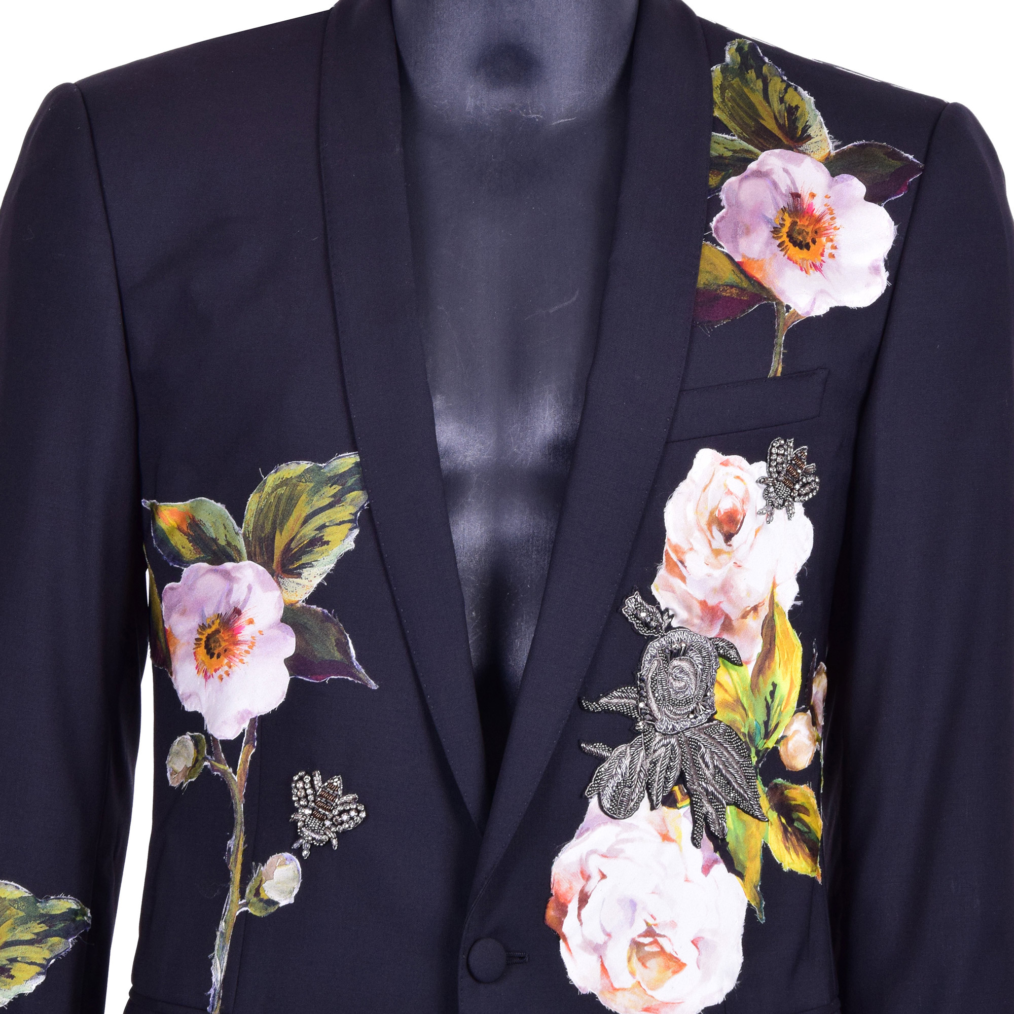 Dolce & Gabbana GOLD Bees Embroidered Suit Black | FASHION ROOMS