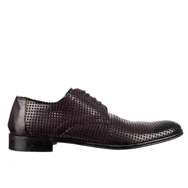 Derby shoes with perforated leather structure and vintage effect by DOLCE & GABBANA