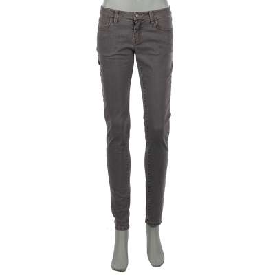 Crystals Slim Fit Jeans Gray Black