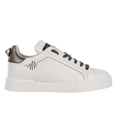 DG Pearl Logo Sneaker PORTOFINO White Silver 35 US 5