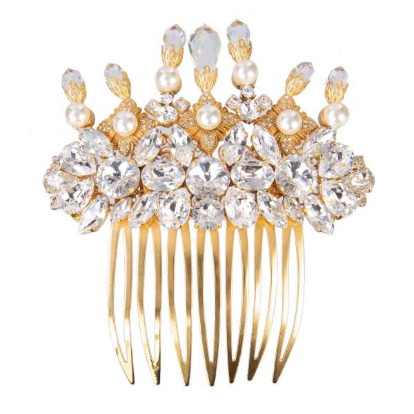 Dolce & Gabbana Crystals Hair Comb Clip Gold | FASHION ROOMS Dolce & Gabbana Crystals Hair Comb Clip Gold | FASHION ROOMS
