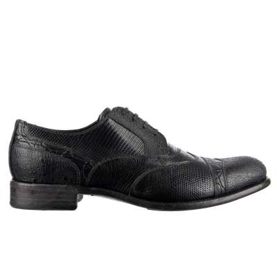 Exotenleder Schuhe TAORMINA Schwarz 44