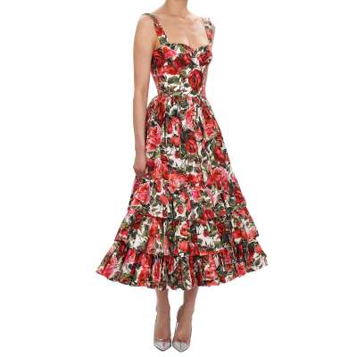 Runway Korsett Rose Blume Kleid Weiß Rot IT 36 US 0 DE 32 XXS Runway Korsett Rose Blume Kleid Weiß Rot IT 36 US 0 DE 32 XXS