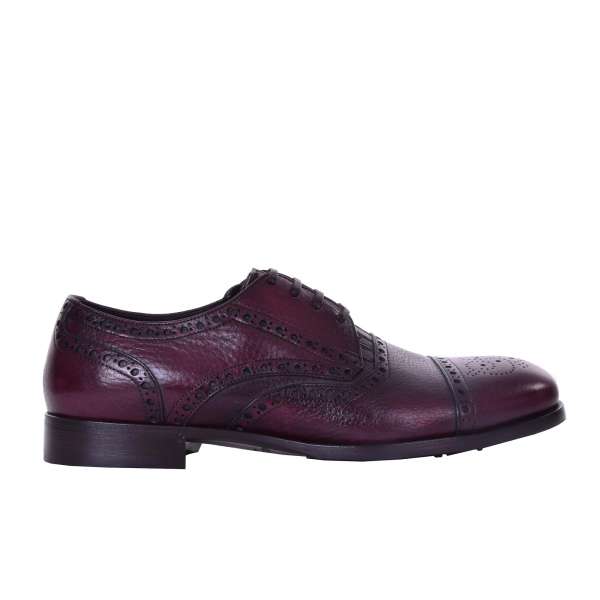 Brogues shoes SORRENTO in bordeaux red soft calfskin by DOLCE & GABBANA