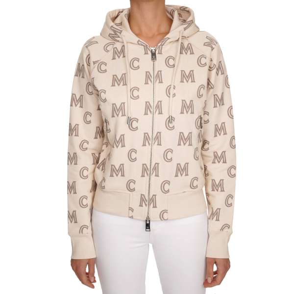 Baumwolle Hoodie Jacke mit MCM Logo in beige by MCM