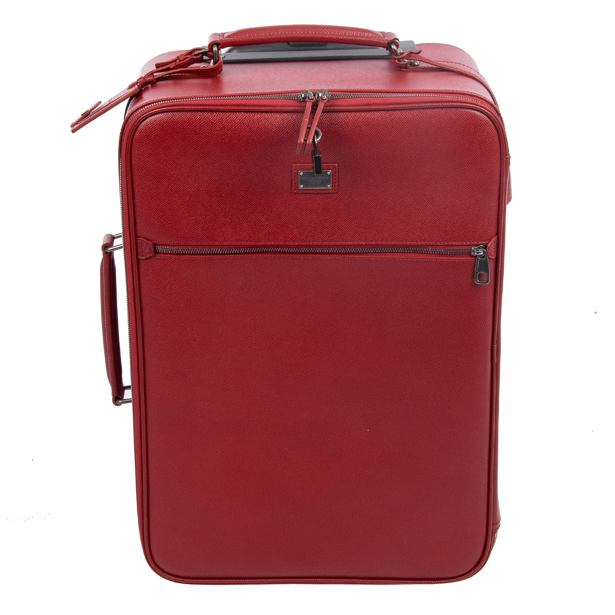 Dolce Gabbana Leather Cabin Trolley Bag Red FASHION ROOMS