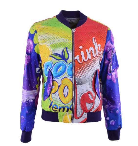 Nylon Jacket with "Drink Soda" print by MOSCHINO COUTURE