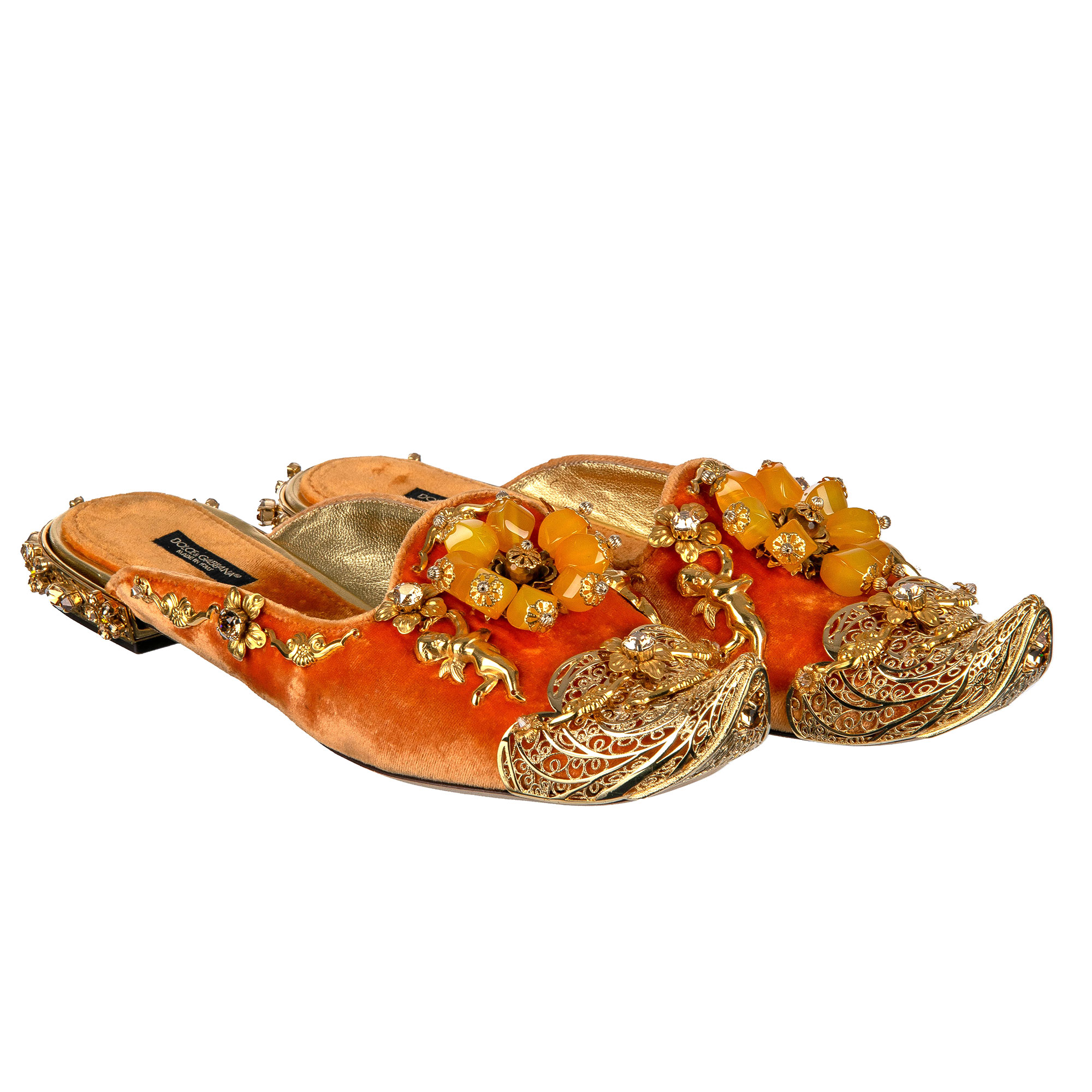 orange dolce and gabbana shoes