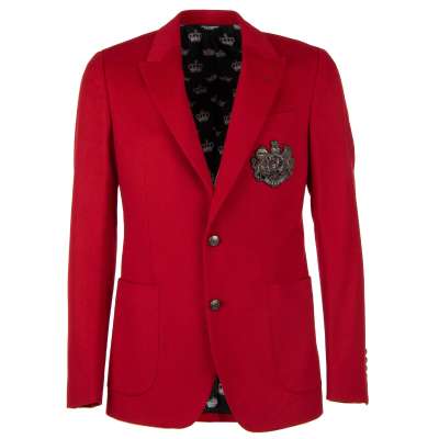 Cashmere Blazer with embroidered Logo Coat of Arms Red