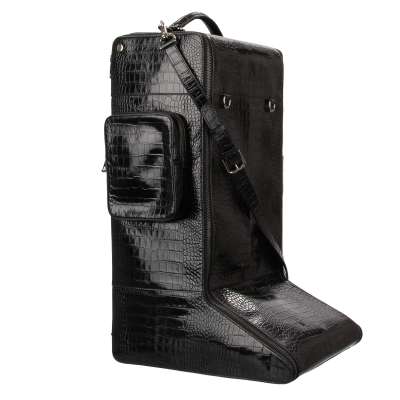 Ski Boots Storage Unique Oversize Leather Travel Bag Black
