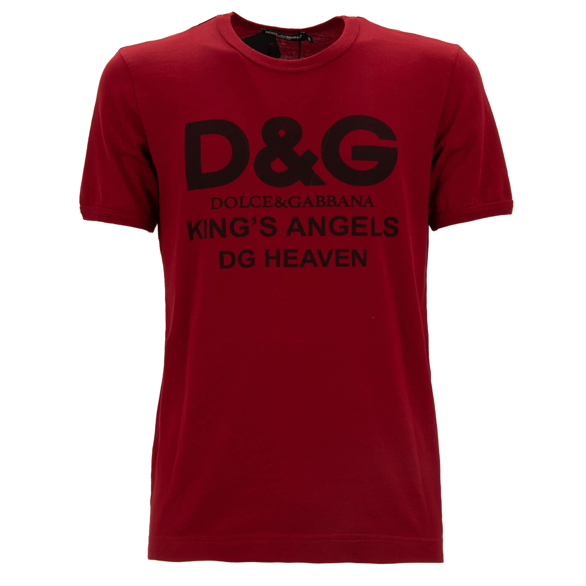 Dolce Gabbana Cotton T Shirt DG King Angel Heaven Logo Red