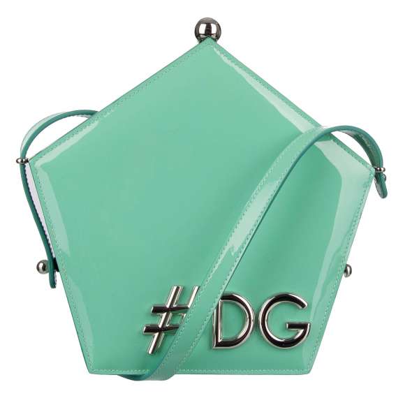 Patent Leather Clutch / Shoulder Bag DG GIRLS with large metal #DG Hashtag by DOLCE & GABBANA