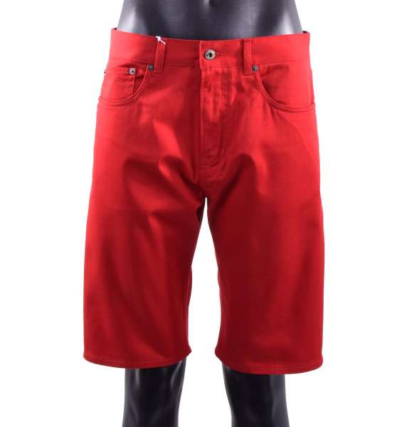 Bermuda Shorts im Denim / Jeans Stil aus elastischer Baumwolle von MOSCHINO COUTURE 