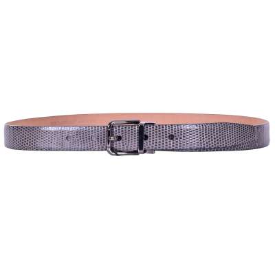 Lizard Belt with Roller Buckle Gray