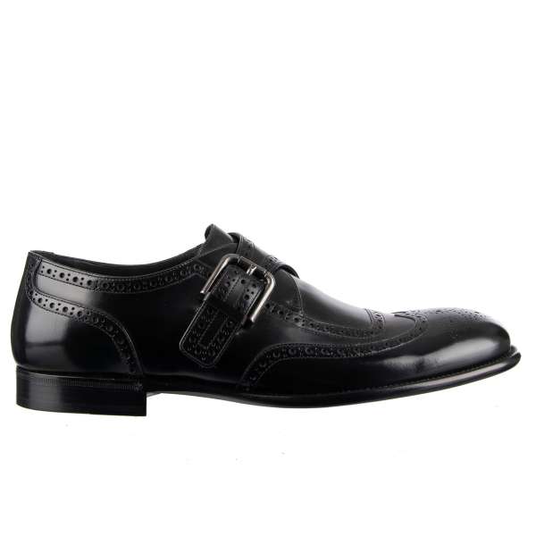 Monk Schuhe MILANO aus Glattleder mit Schnalle-Verschluss in Schwarz von DOLCE & GABBANA