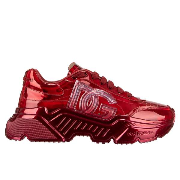 Lace Sneaker DAYMASTER in metallic red and liquid DG logo by DOLCE & GABBANA