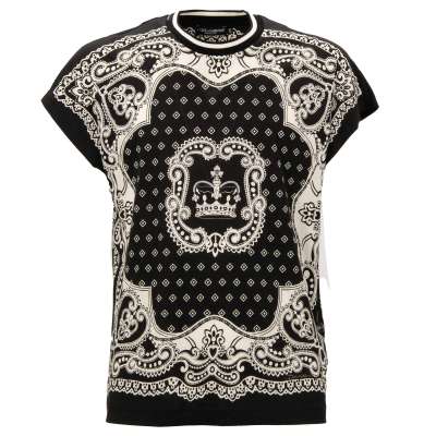 Oversize Crown Cotton T-Shirt Black White