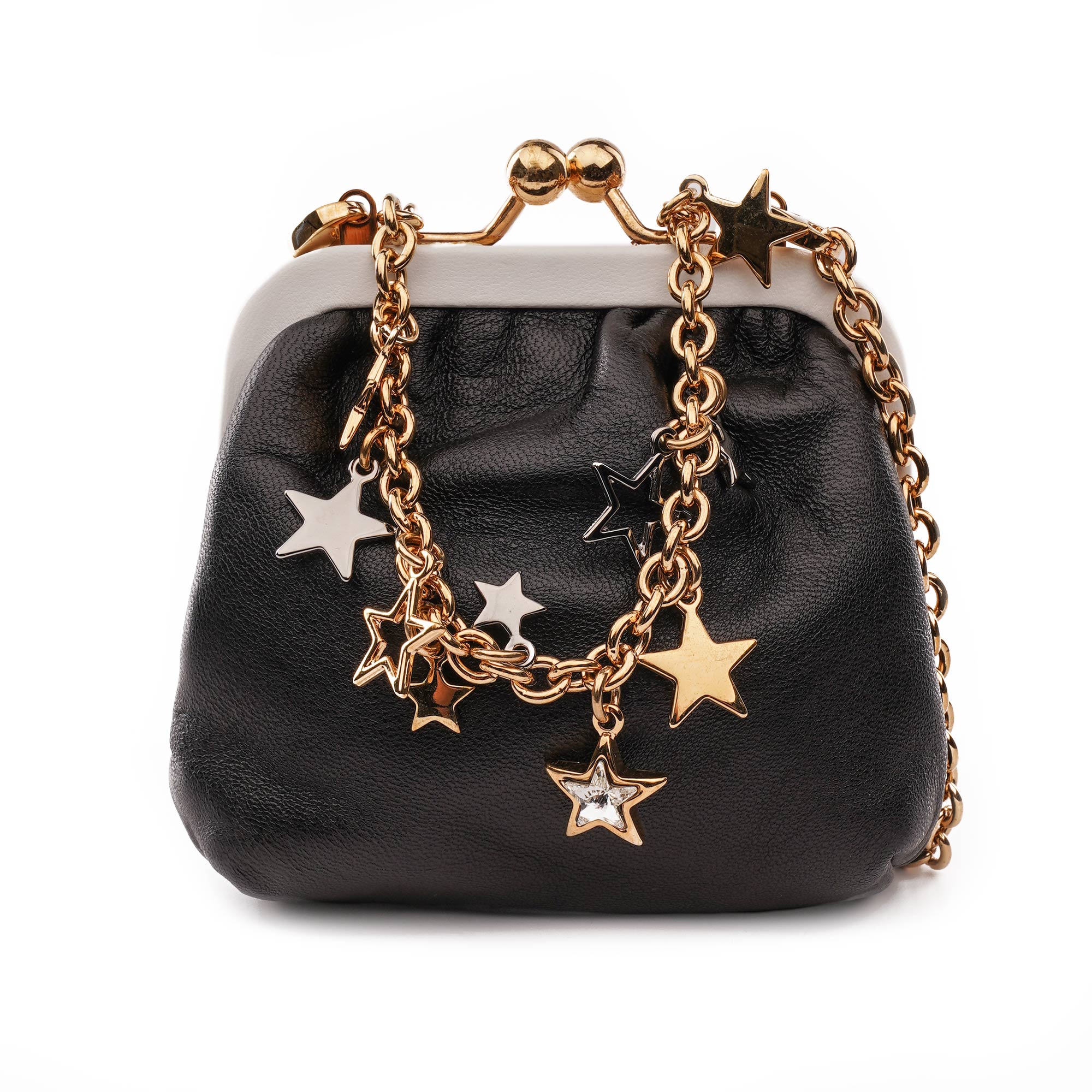 Dolce & Gabbana - Star Metal Chain Clutch Purse Bag Gold Purple