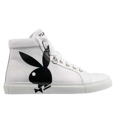High-Top Bunny Sneaker White Black