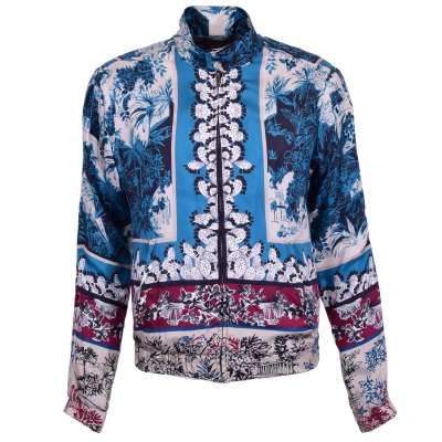 Jacke aus Seide mit Majolika Print Blau 44 XS