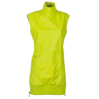 Leather Dress ESCAPE Neon Yellow S