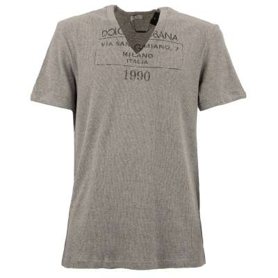 Underwear Cotton T-Shirt with DG Logo Gray XXL