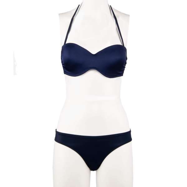 Bikini consisting padded bandeau bra with logo and elastic brief with logo by EMPORIO ARMANI Swimwear