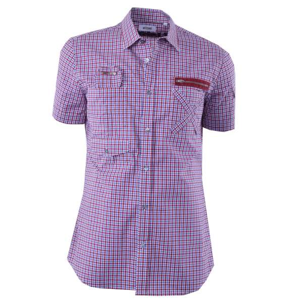 Checked Short Sleeves Cotton Shirt with pockets by MOSCHINO