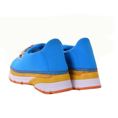 Dolce Gabbana Neoprene Espadrilles Sneaker Blue FASHION ROOMS