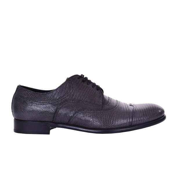 Lizard leather formal derby shoes by DOLCE & GABBANA Black Label