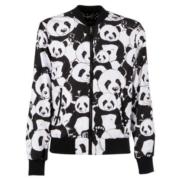 Panda printed bomber jacket with DG Logo details by DOLCE & GABBANA