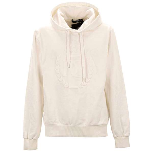 Sweater / hoody with DG Logo royal crown in white by DOLCE & GABBANA