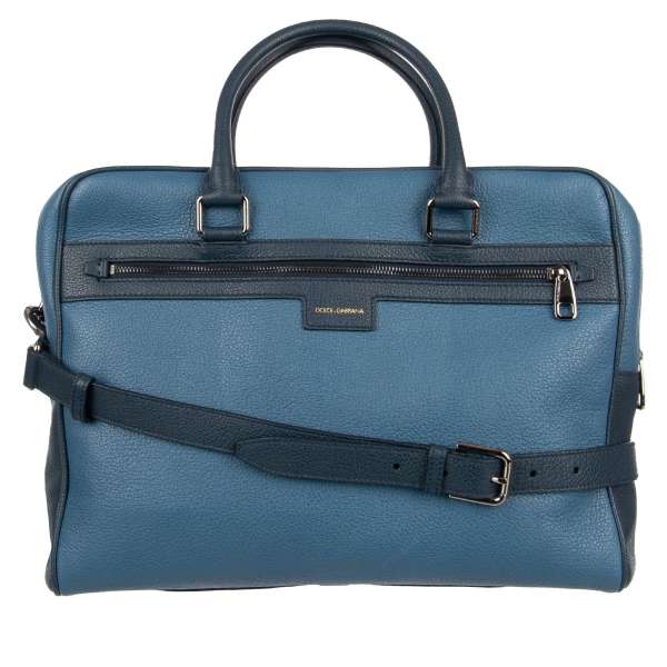 Travel Bag / Business Bag made of palmellato leather with two separate areas with zip closure, double top handle, logo print and adjustable strap by DOLCE & GABBANA