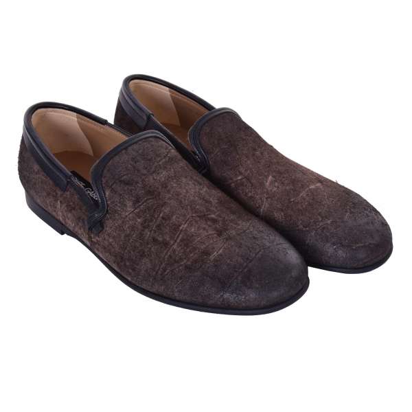 Loafer AMALFI aus Wildleder mit Leder-Kanten von DOLCE & GABBANA Black Label