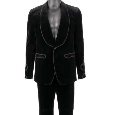 Baroque Velvet Suit Jacket Pants Black 48 38 M