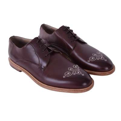 Derby Schuhe MARSALA aus Leder mit Nieten Braun 43 US 10