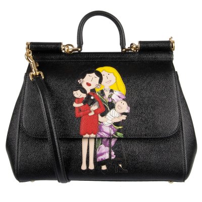 Dolce Gabbana SICILY Bag with DG Family Motive Black FASHION ROOMS