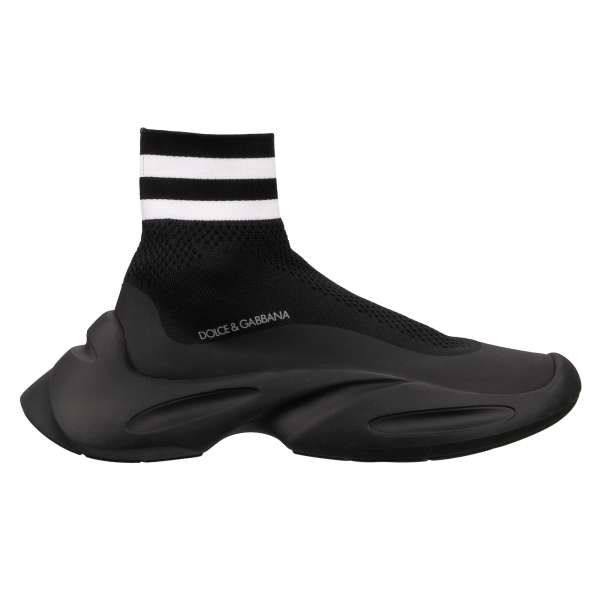 High Top Sneaker Schuhe WAVE für Herren mit Plattform und DG Logo in Schwarz von DOLCE & GABBANA