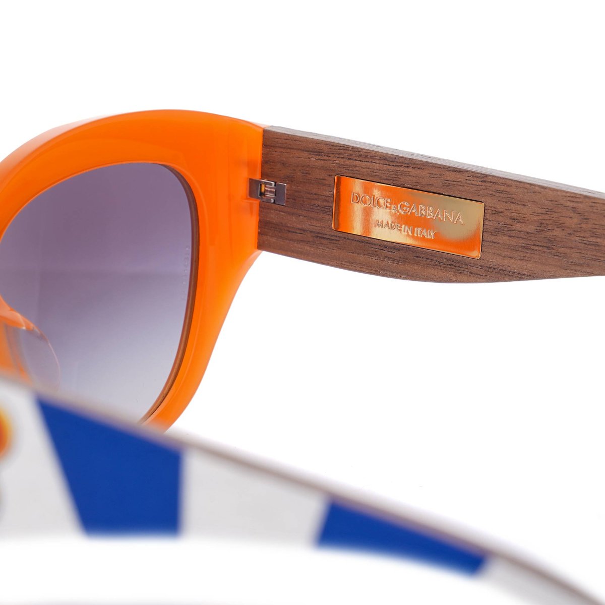 Dolce Gabbana Cat Eye Carretto Sunglasses DG 4278 Wood Orange Blue FASHION ROOMS