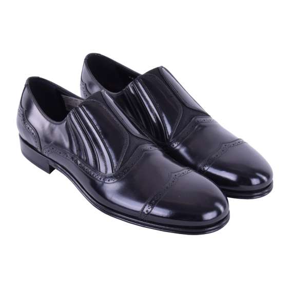 Elastische Loafer MILANO aus glattem Kalbsleder von DOLCE & GABBANA Black Label