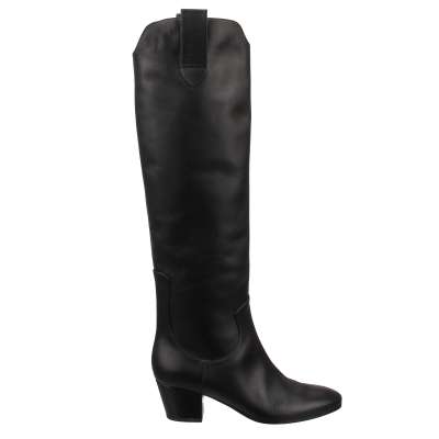 Western Stil Heels Stiefel Boots NAPOLI Schwarz 39 9 